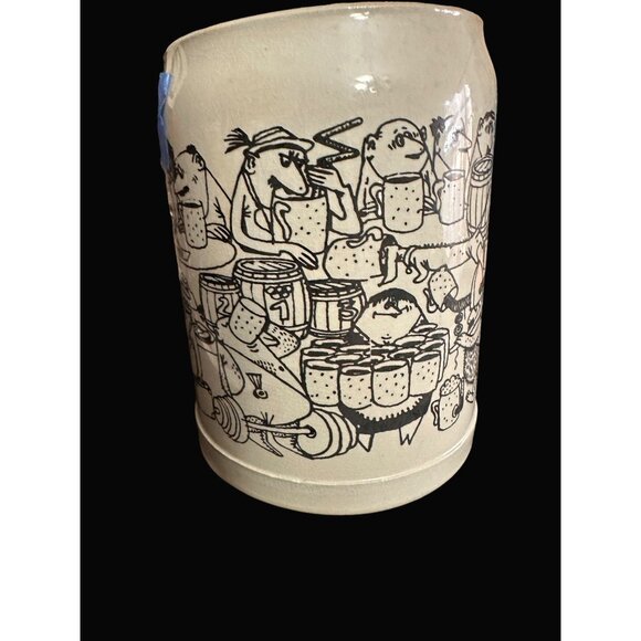 Süddeutsche Zeitung German Ceramic Beer Stein Mug 1L With Comical Cartoon Design - Picture 7 of 7